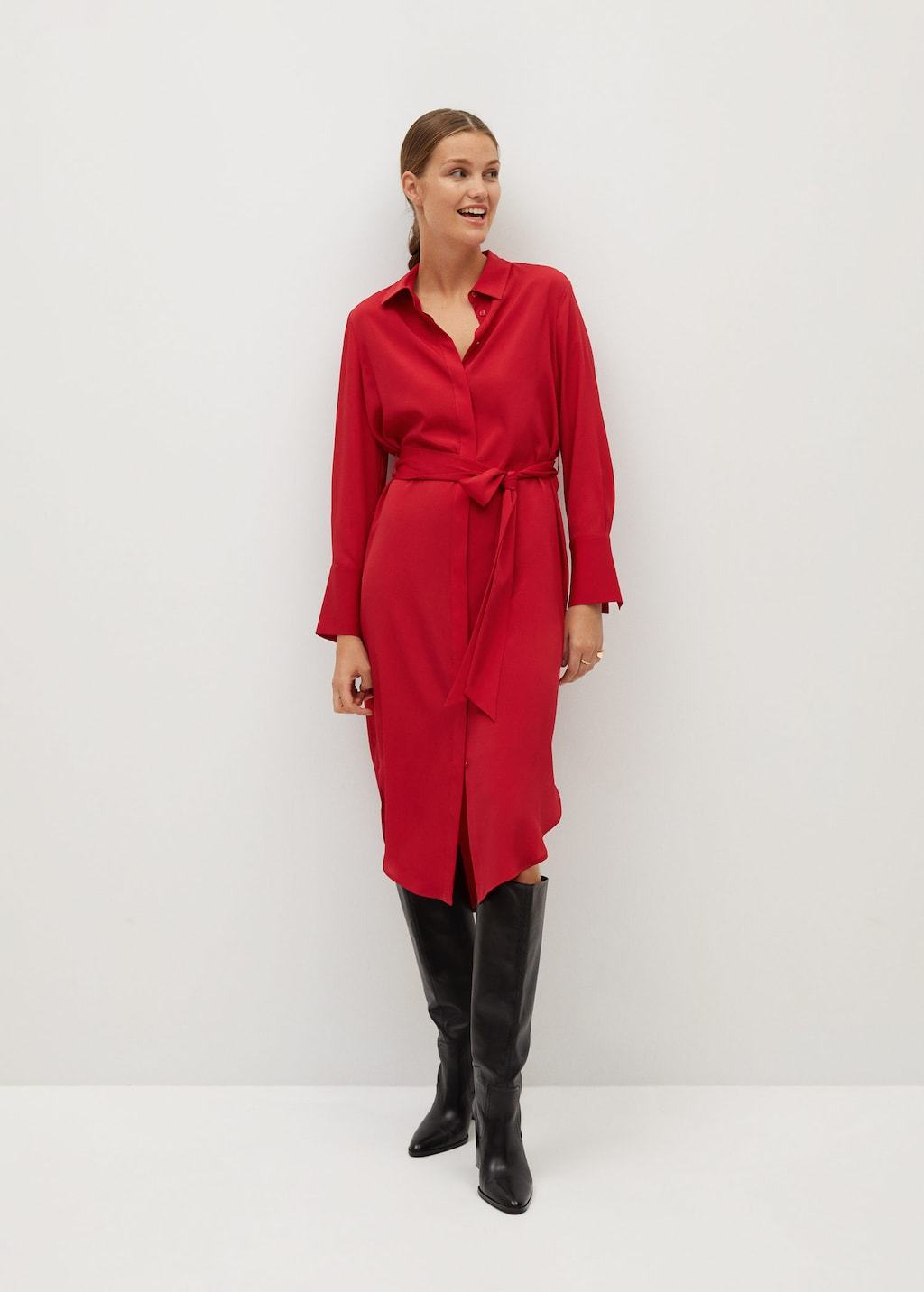 Bow shirt dress