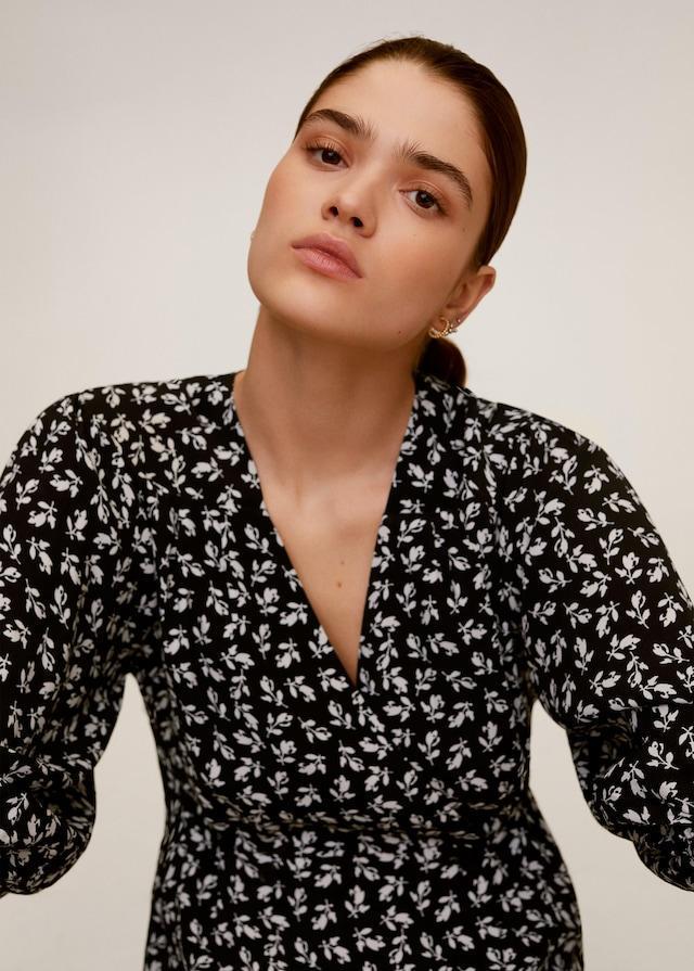 Wrap printed blouse