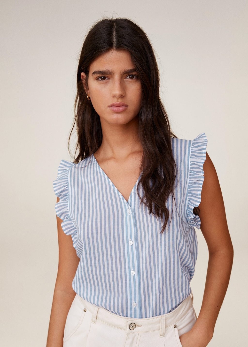 Ruffle printed top