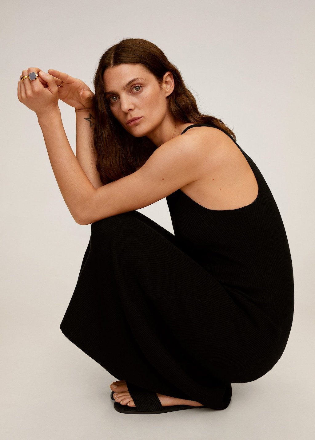 Ribbed midi dress