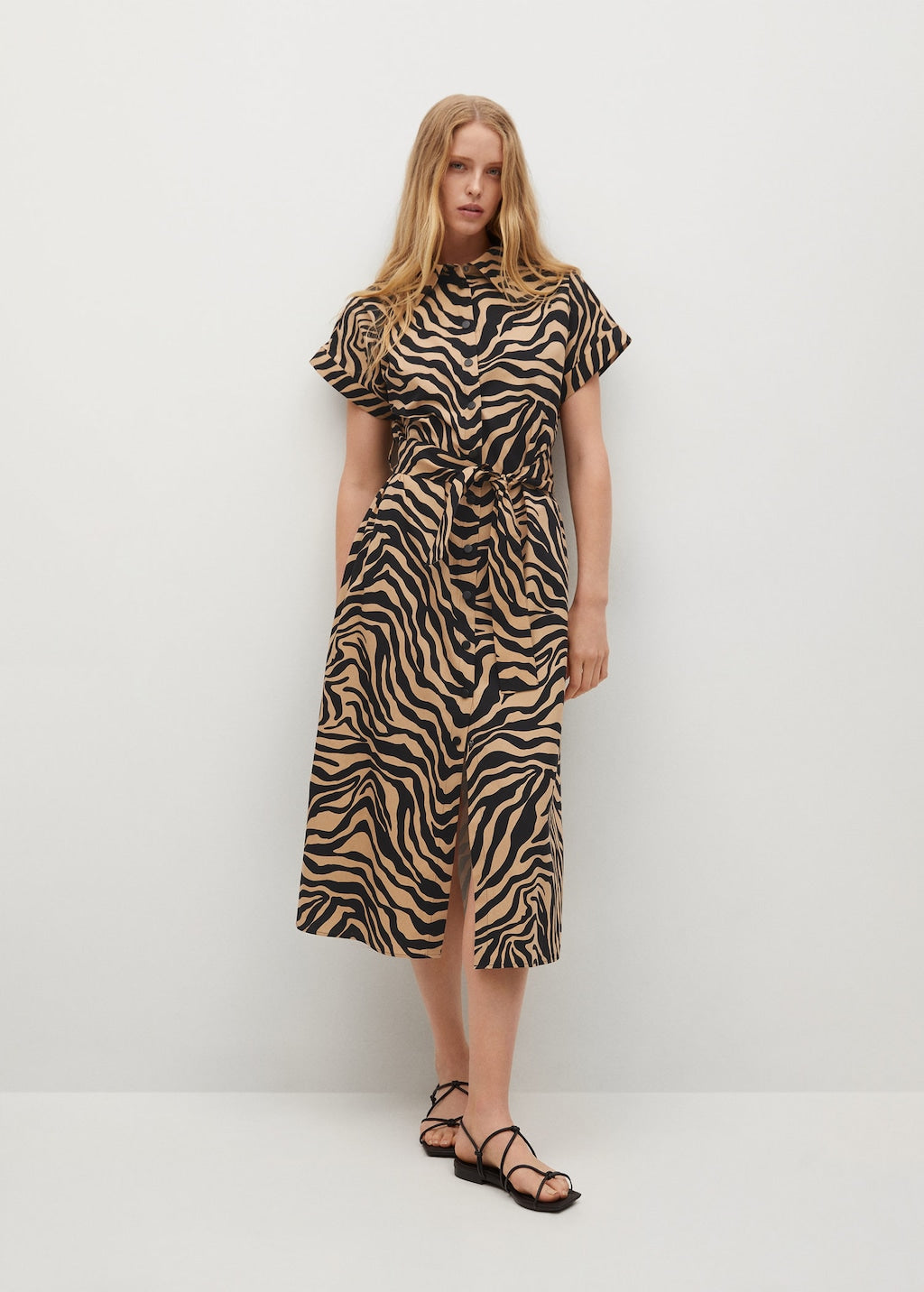 Printed shirt dress
