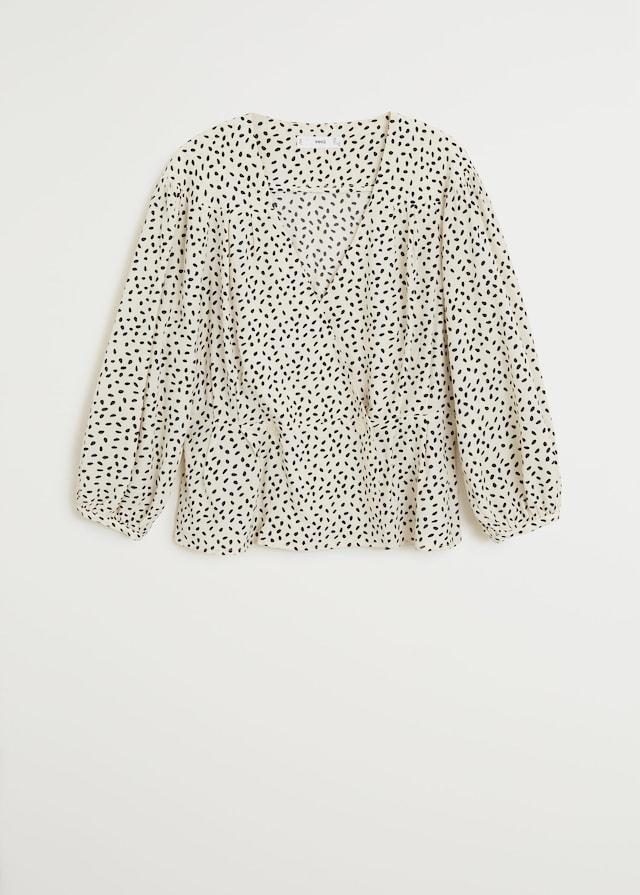 Wrap printed blouse