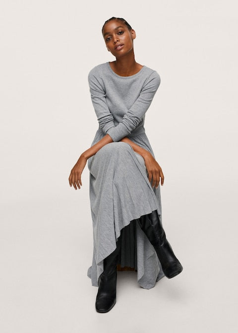 Pleated knitted dress