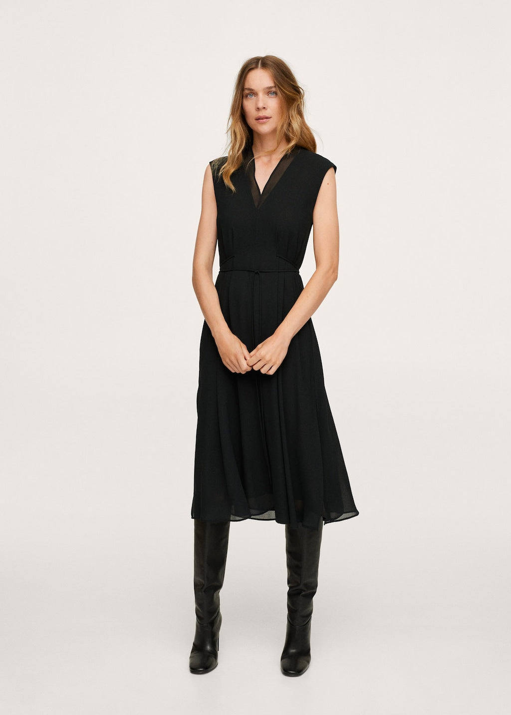 Flowy belt dress