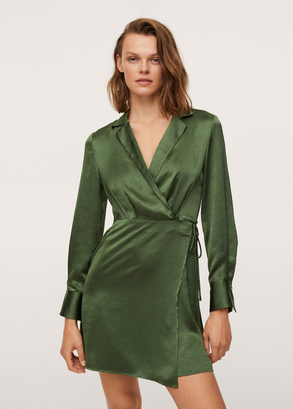 Wrapped satin dress