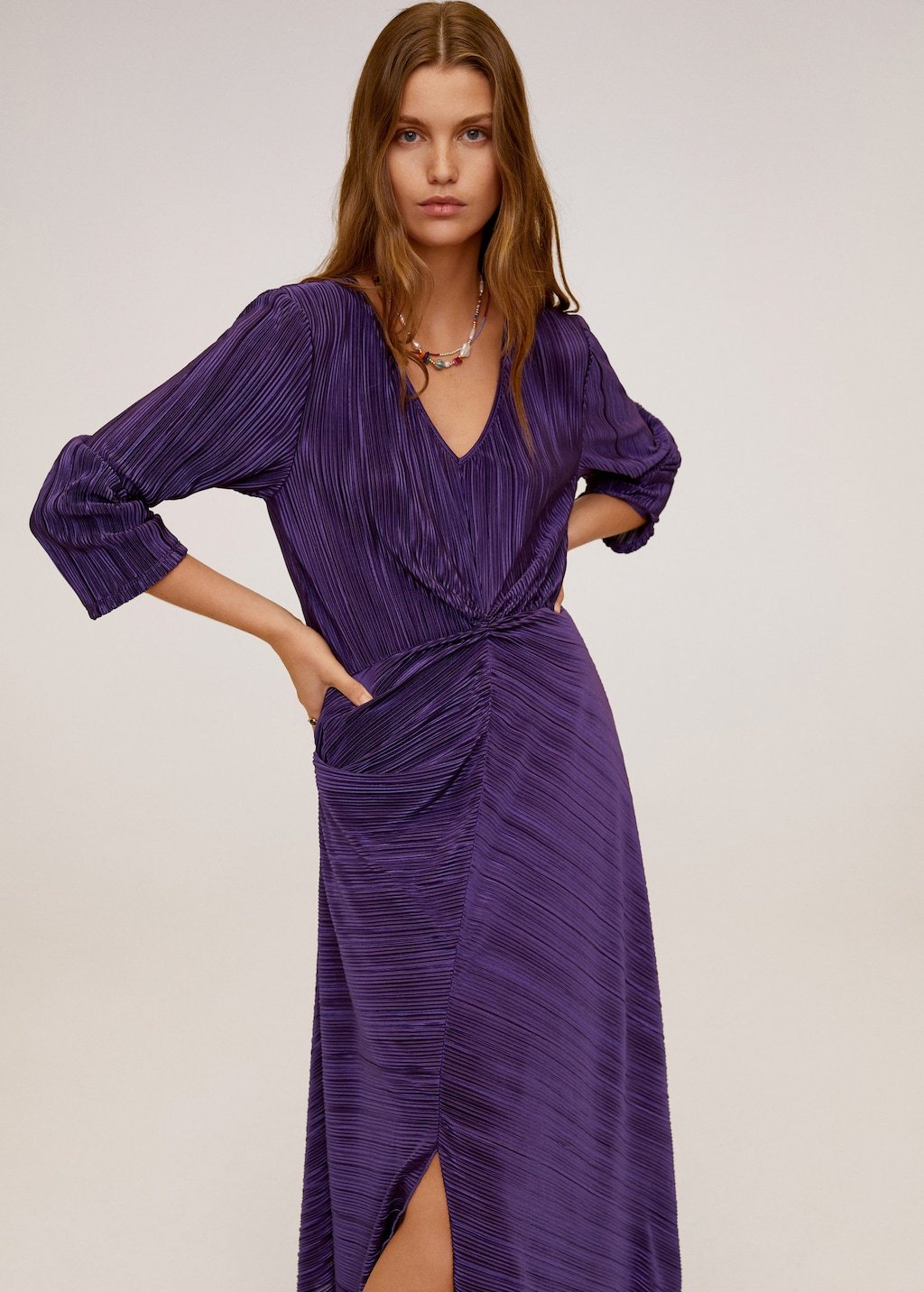 Pleated long dress