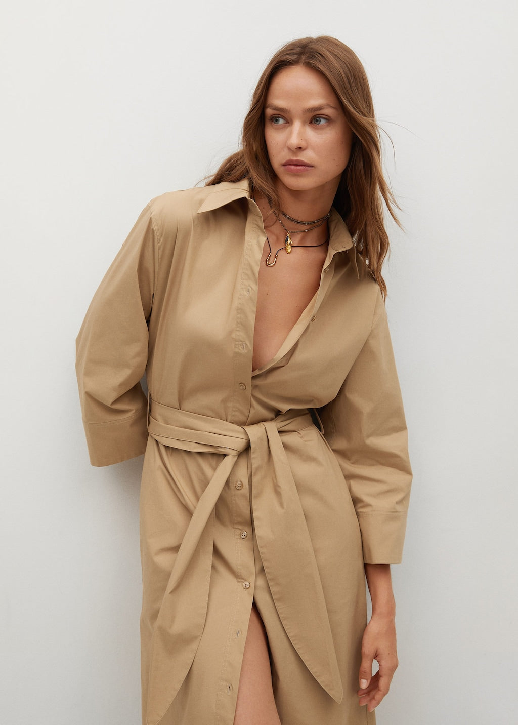 Cotton shirt dress