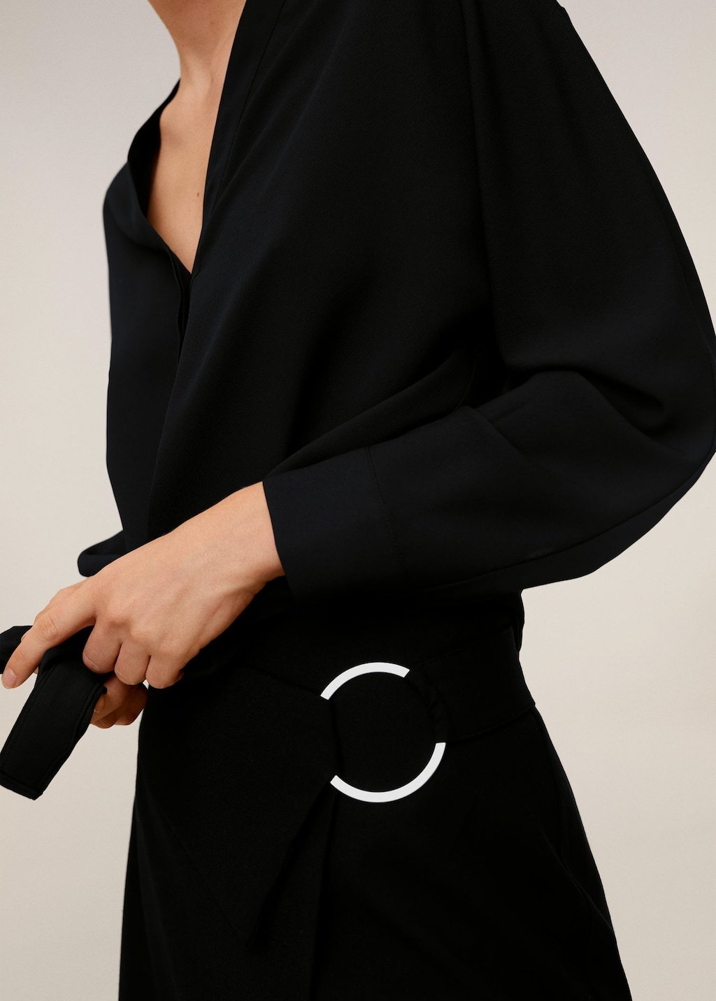 V-neckline blouse