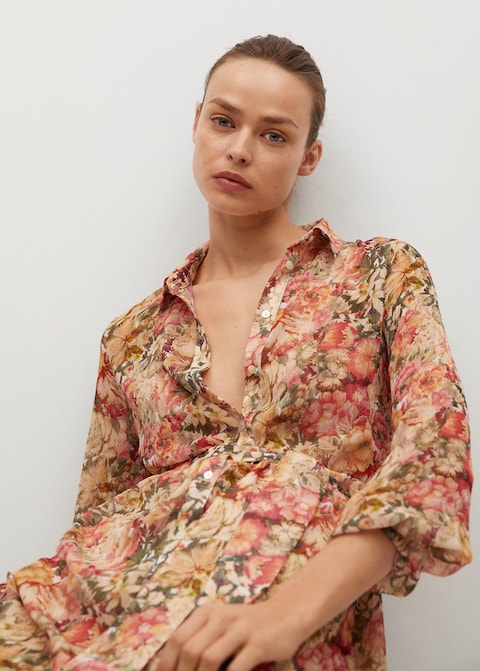 Belt floral dress