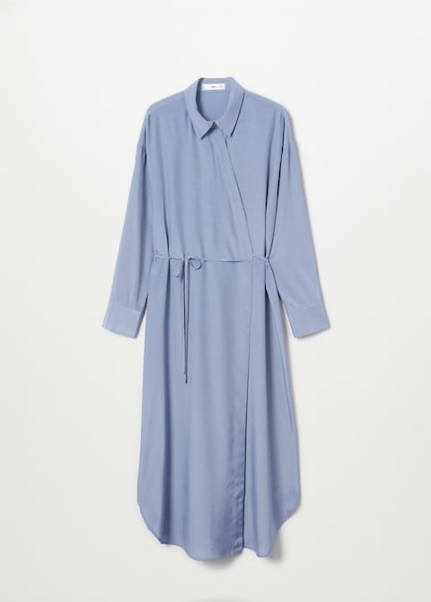 Wrapped satin dress