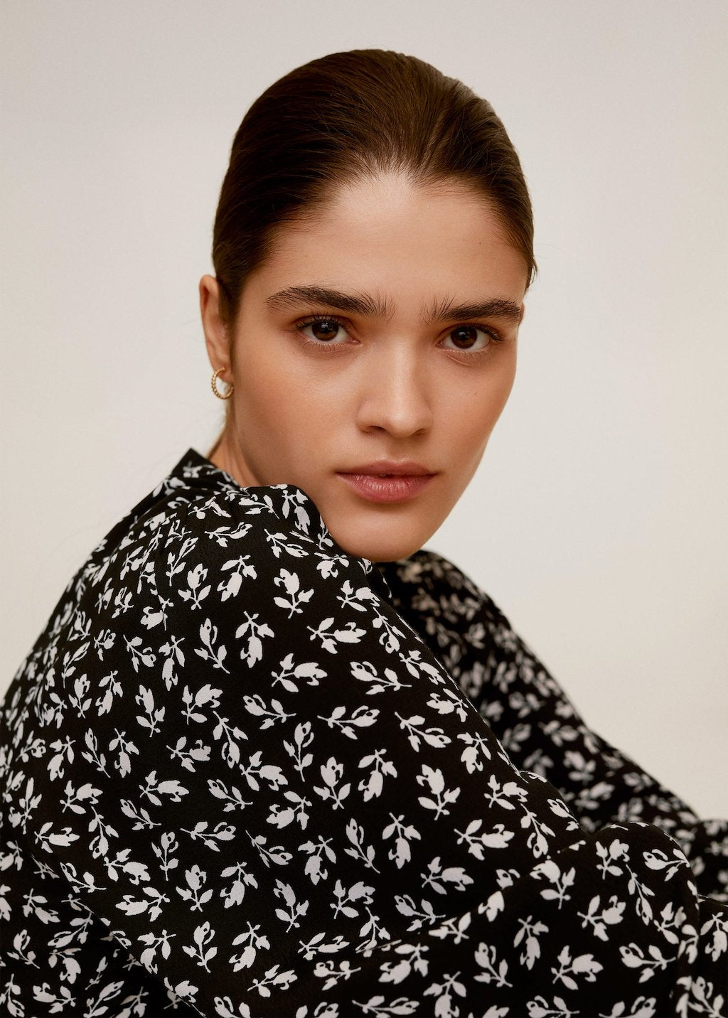 Wrap printed blouse