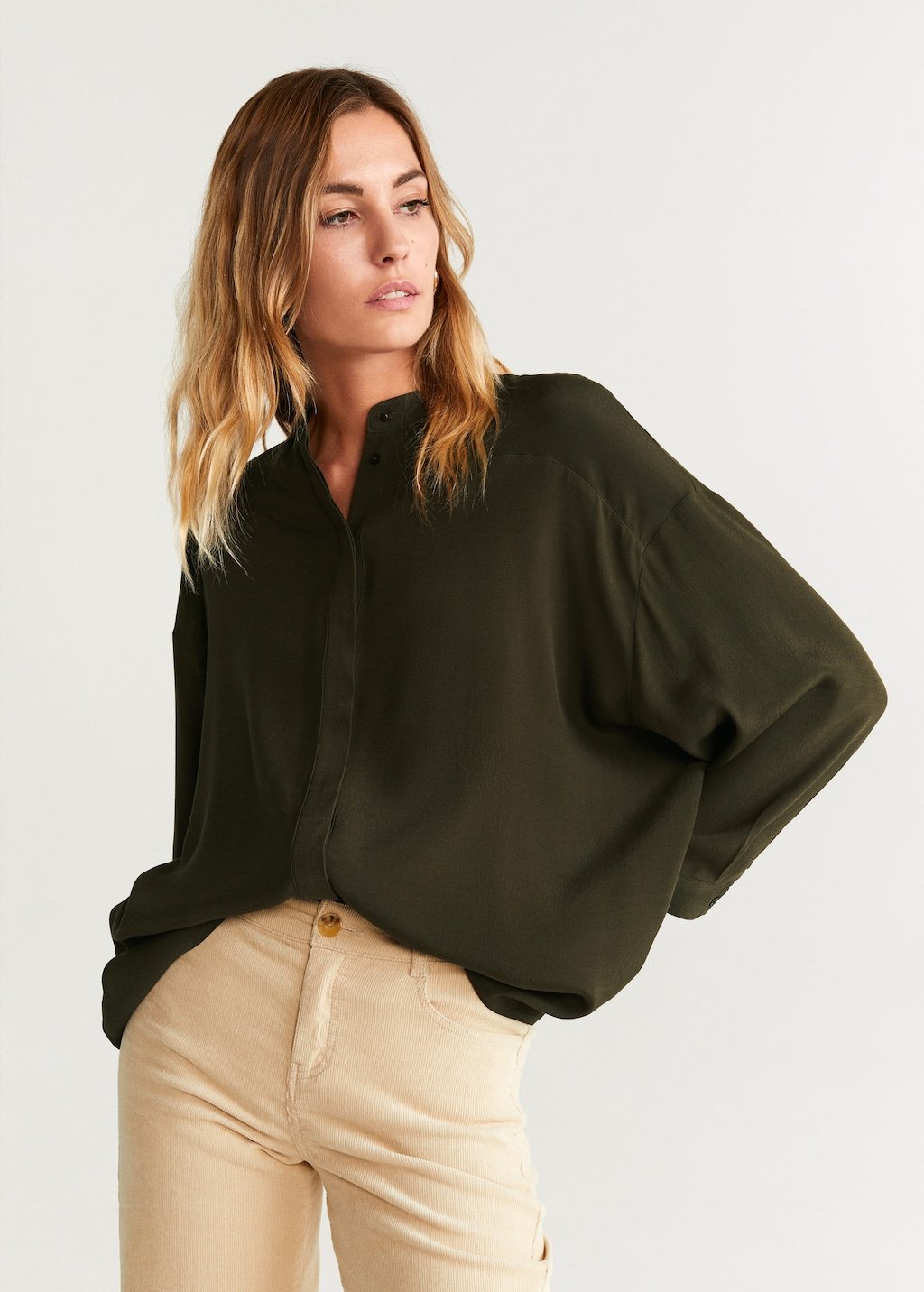 Mao collar shirt