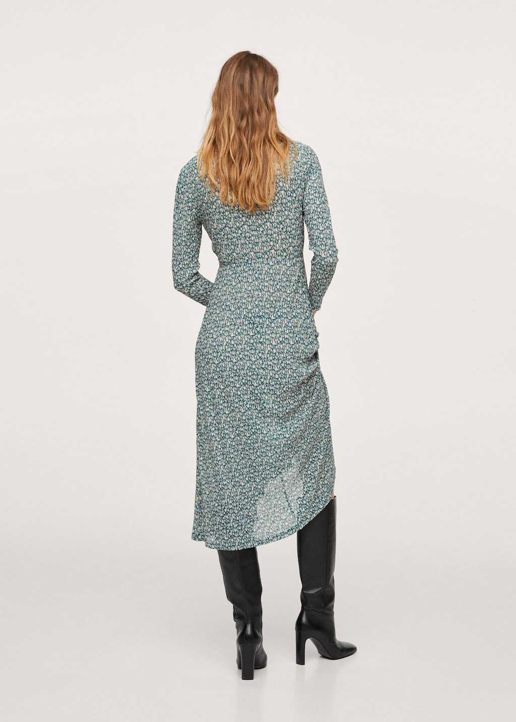 Printed textured dress