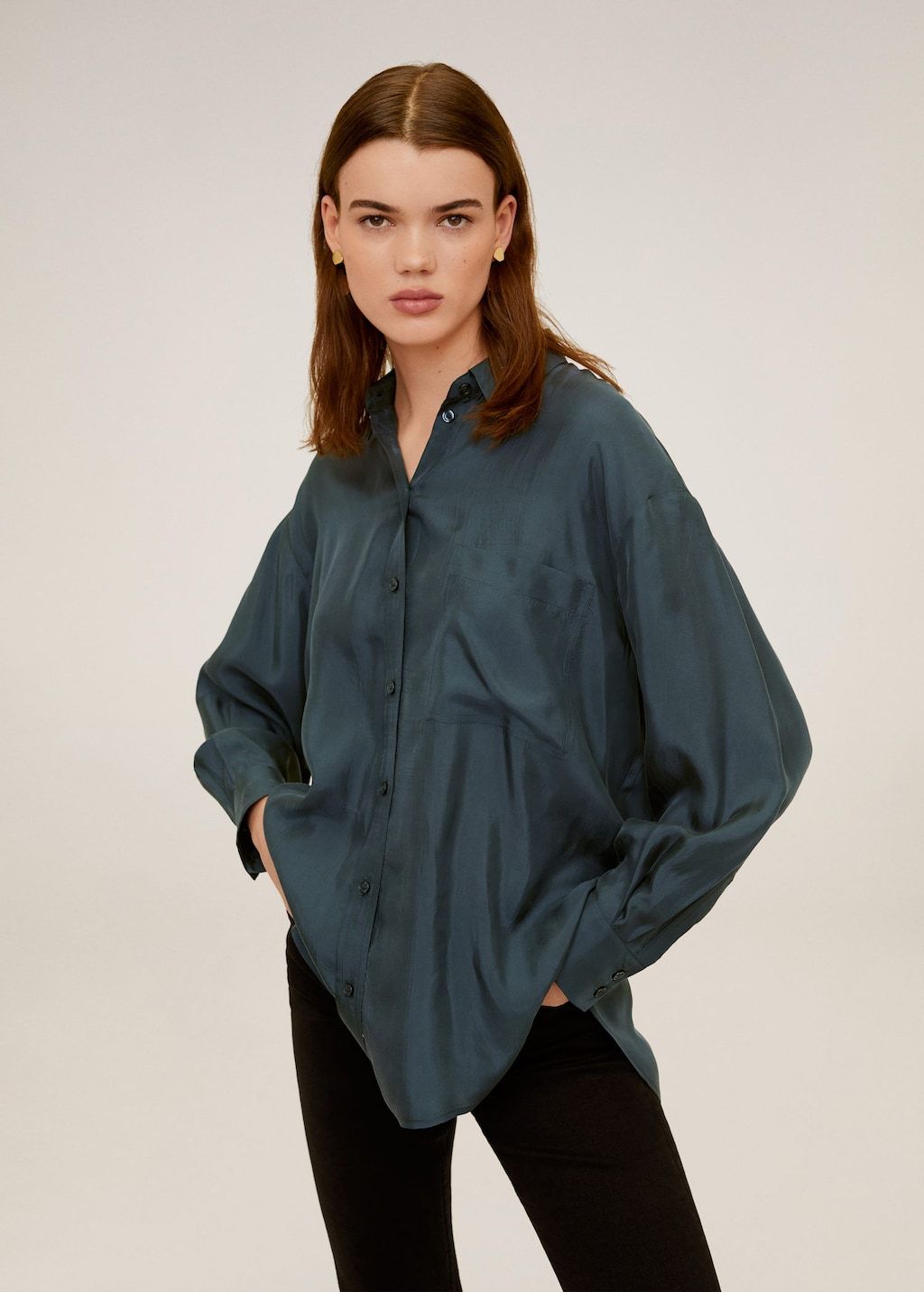 Pocket cupro shirt