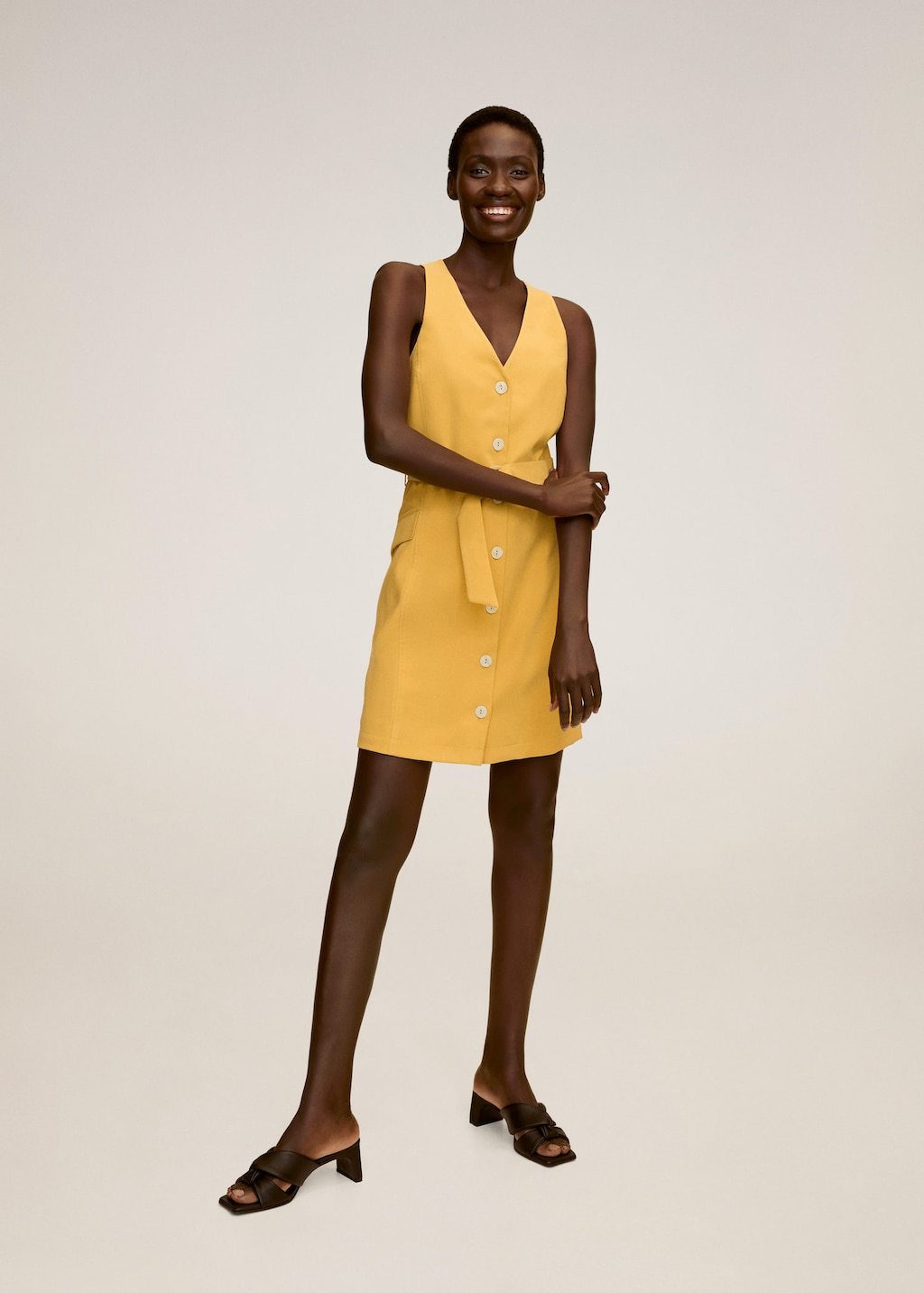 Buttoned wrap dress