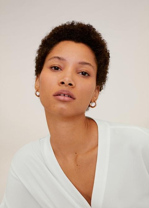 V-neckline blouse