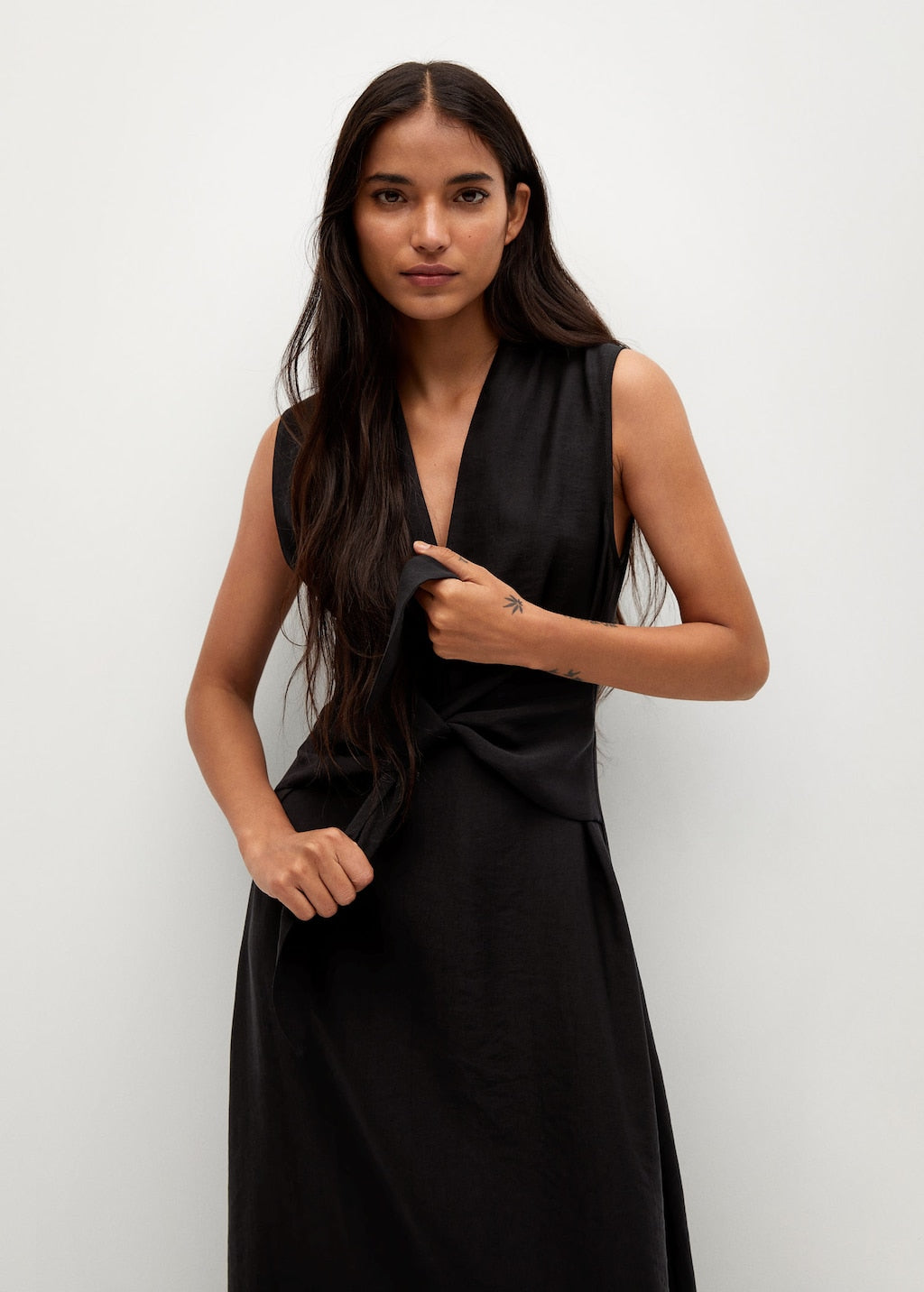 Lyocell dress with belt