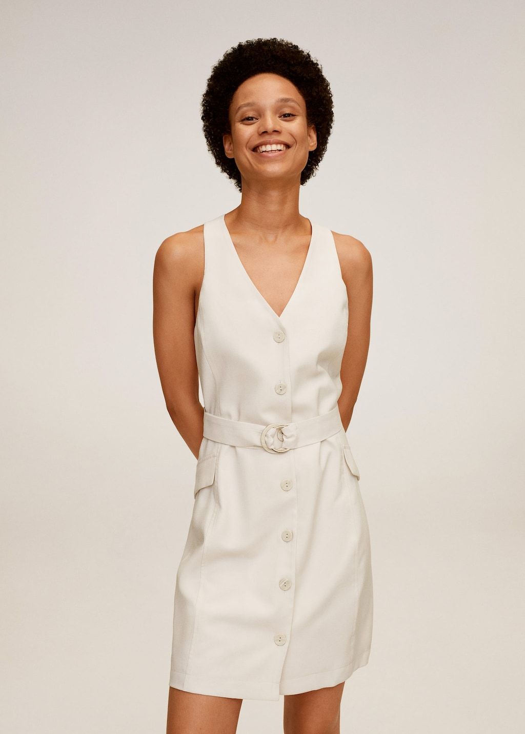 Buttoned wrap dress