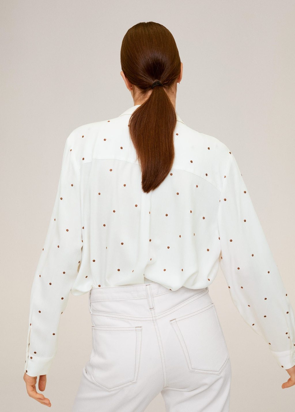 Polka-dot flowy shirt