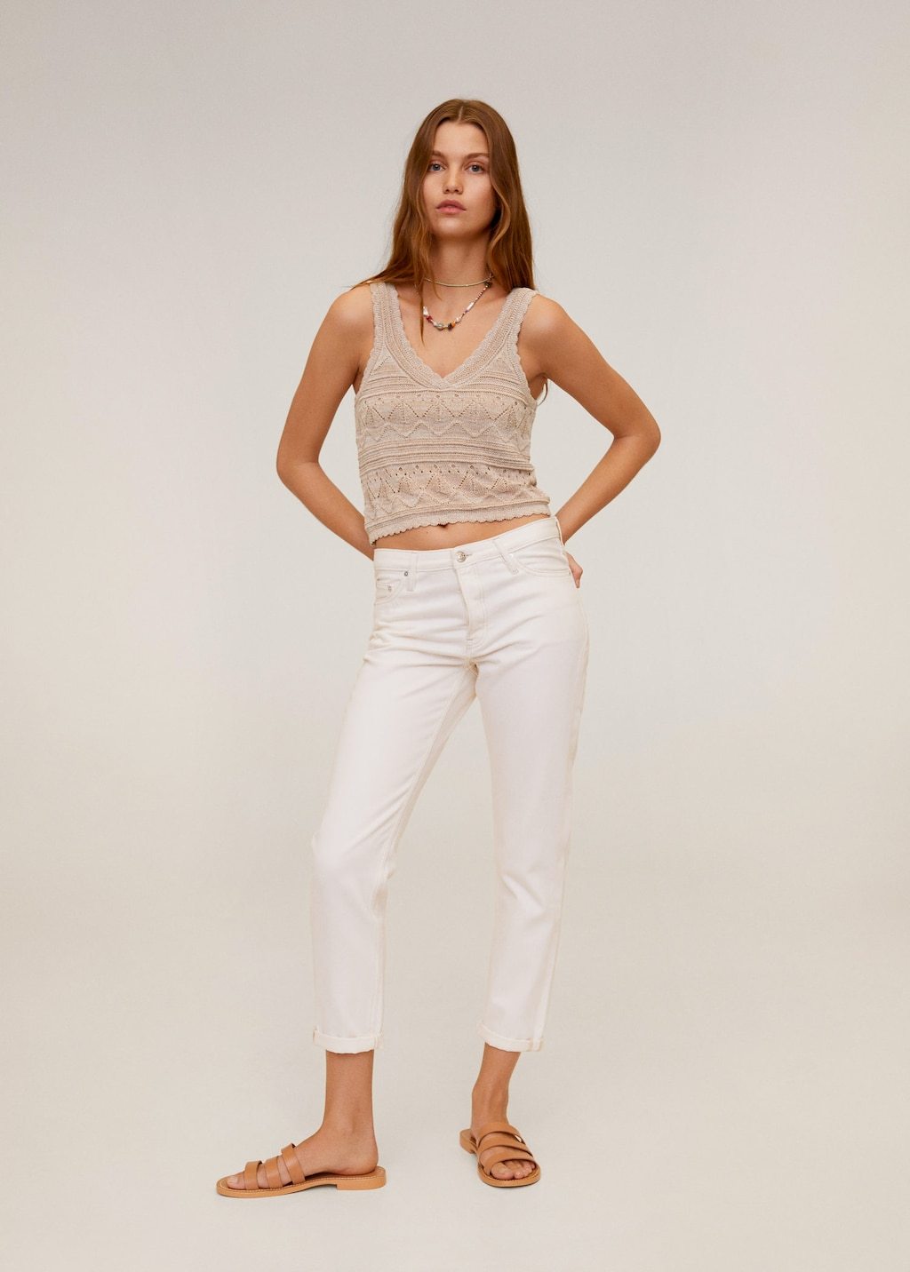 Openwork knit top