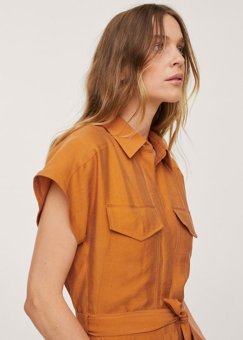Lyocell jumpsuit with belt