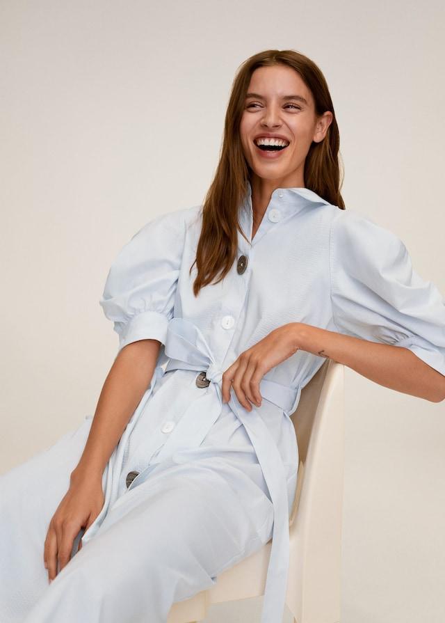 Poplin buttoned dress