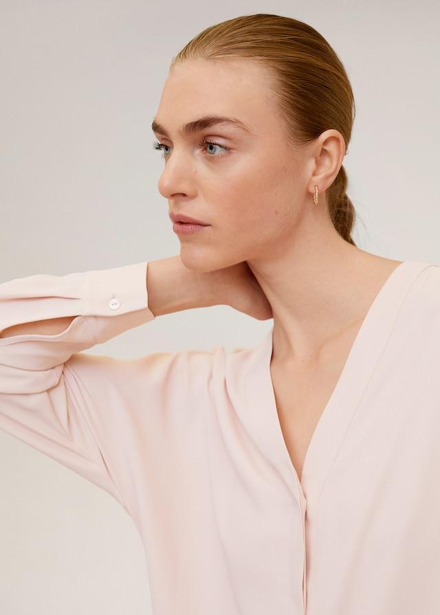 V-neckline blouse