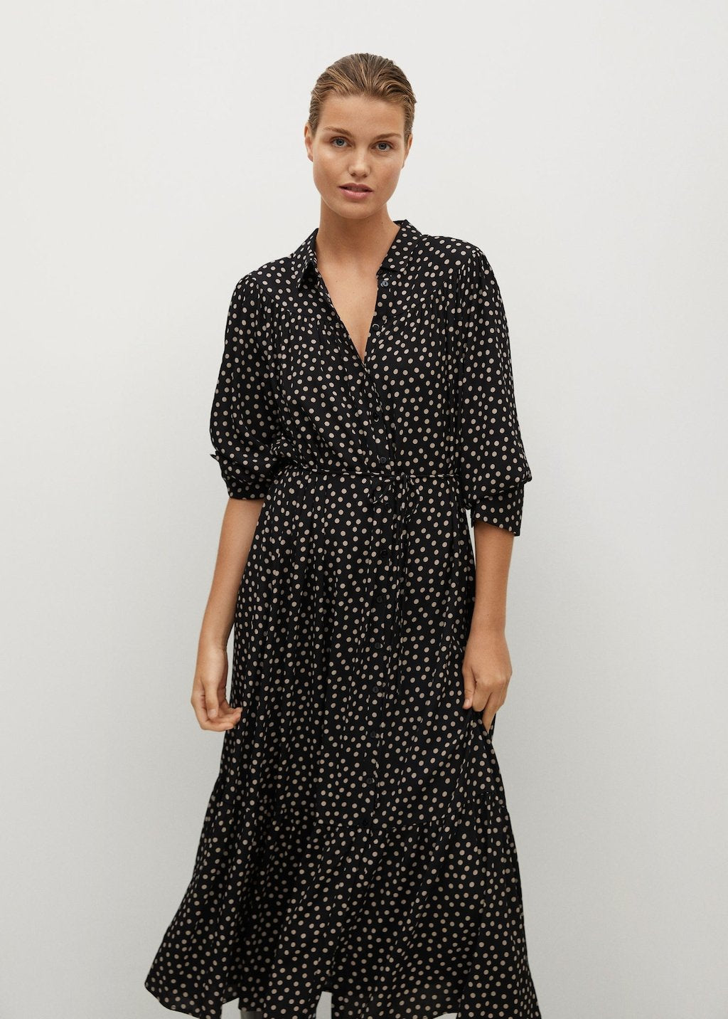 Ruffle printed dress