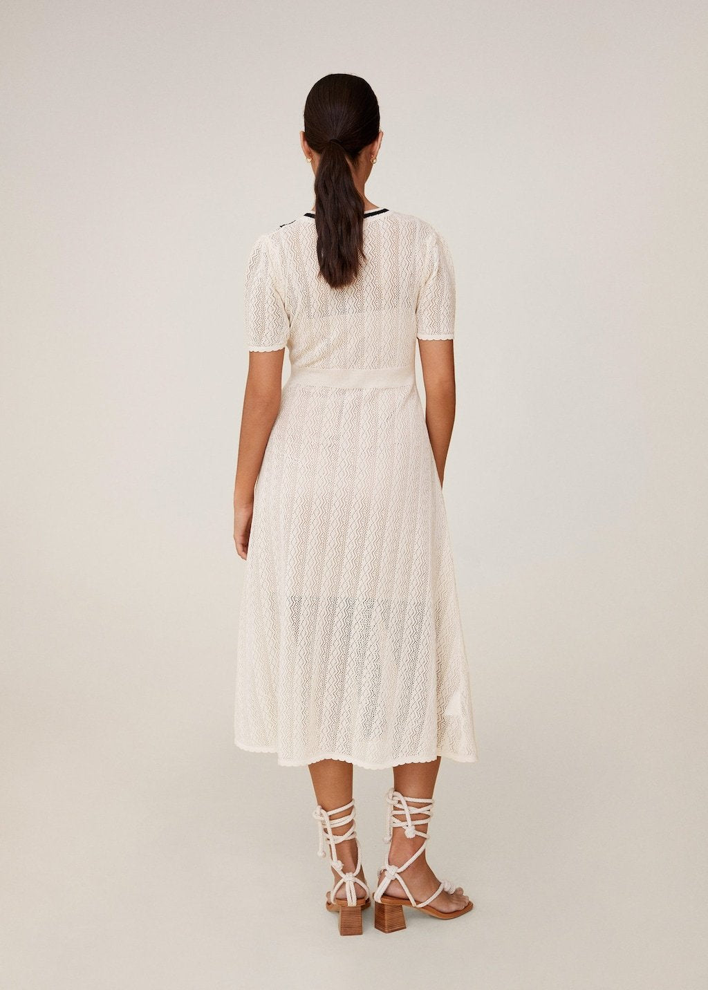 Open-work bicolour dress