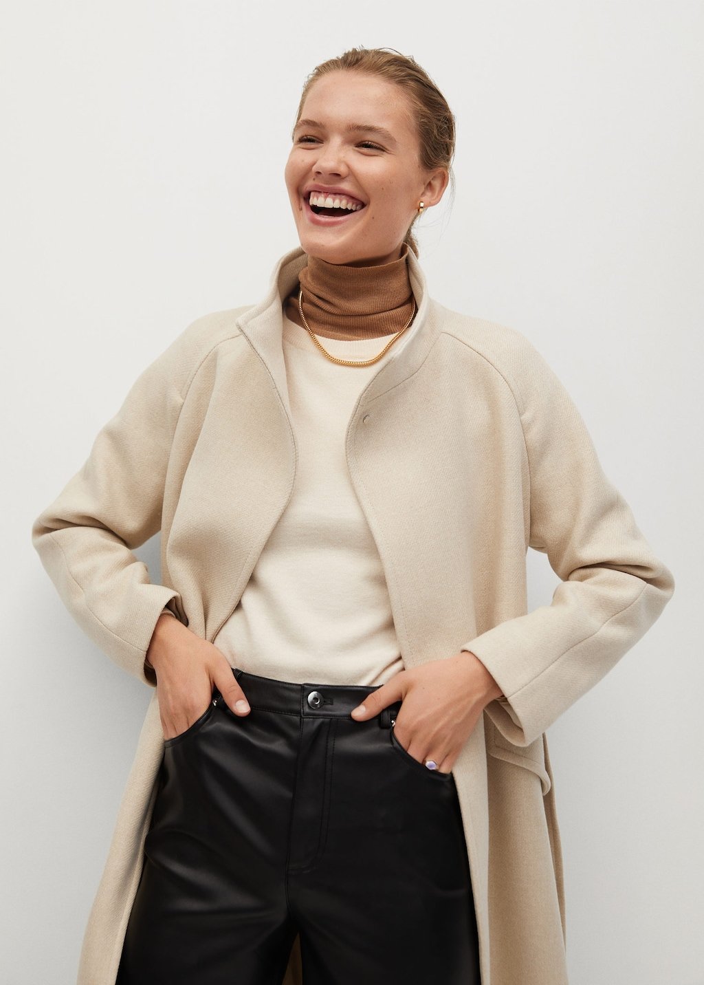 Belted wool coat