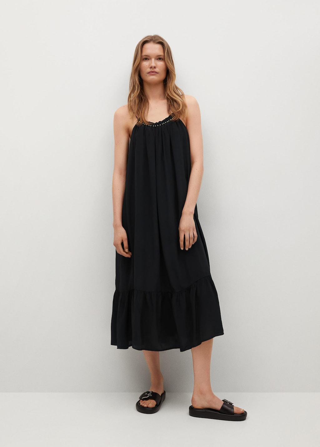 Metallic appliqué dress