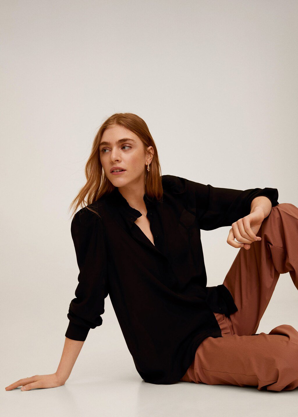 Ruffled neck blouse