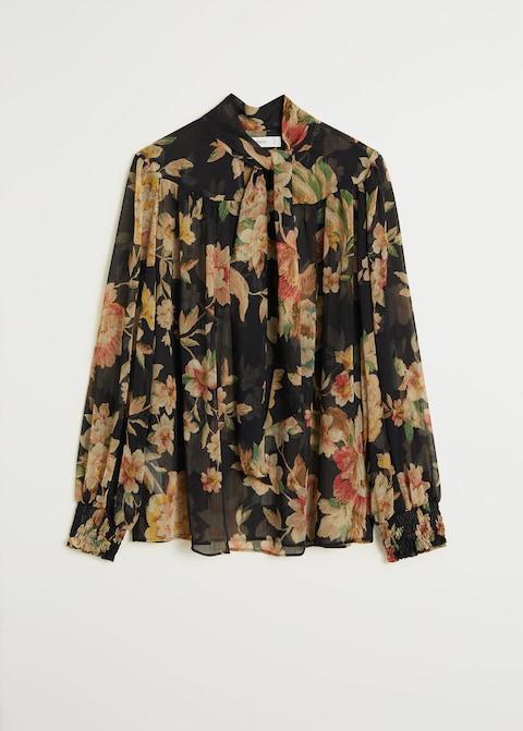 Tie-neck blouse