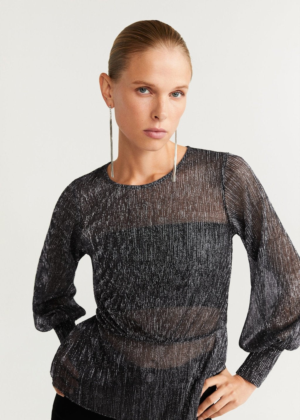 Peplum metallic t-shirt