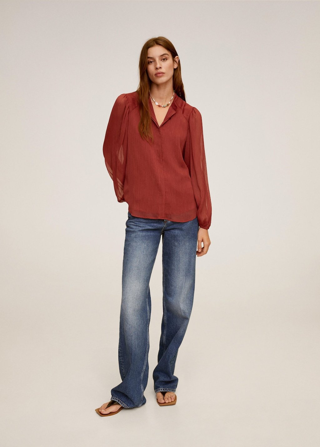 Metallic thread blouse