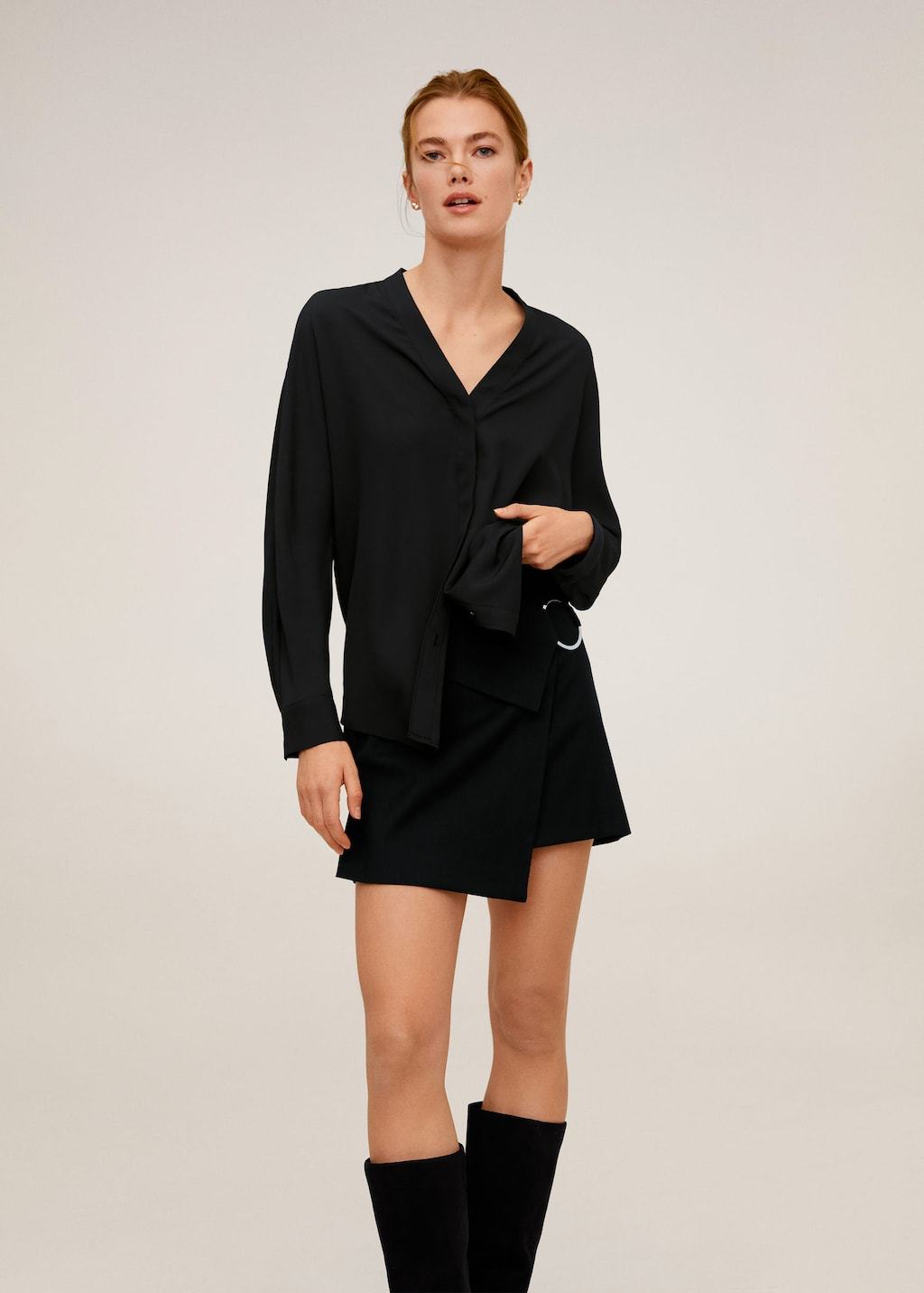 V-neckline blouse