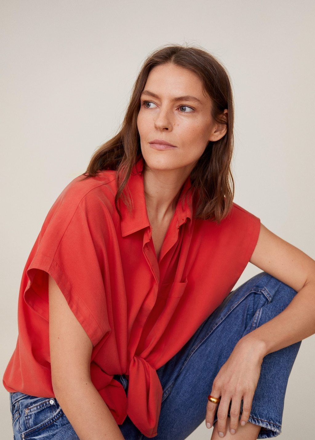 Pocket modal shirt