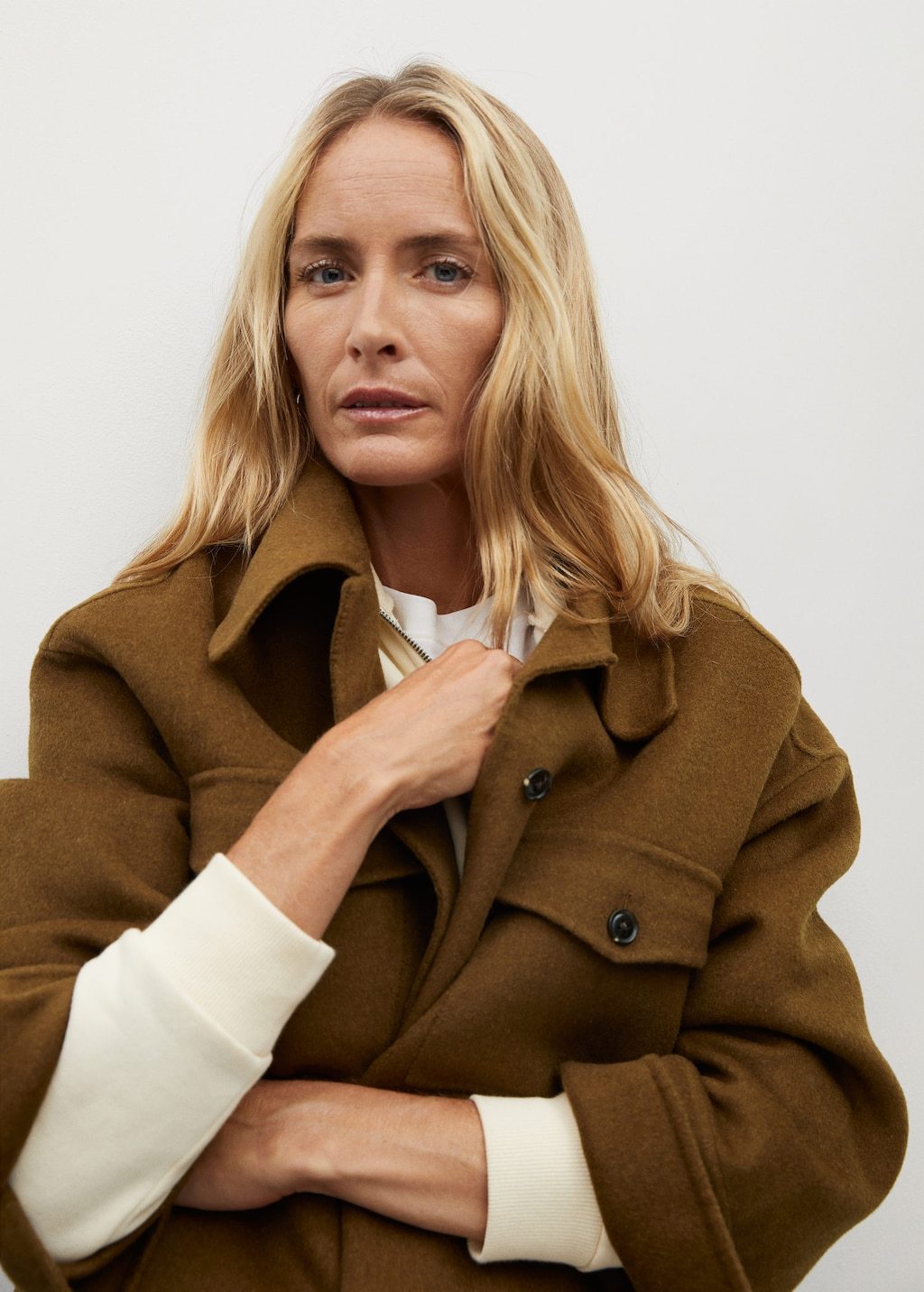 Oversize wool-blend overshirt
