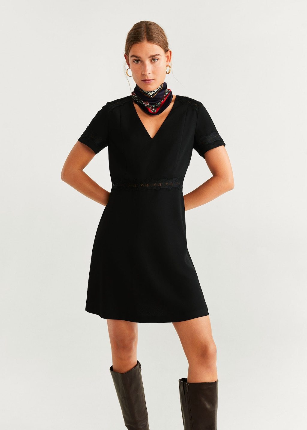 Lace detail dress