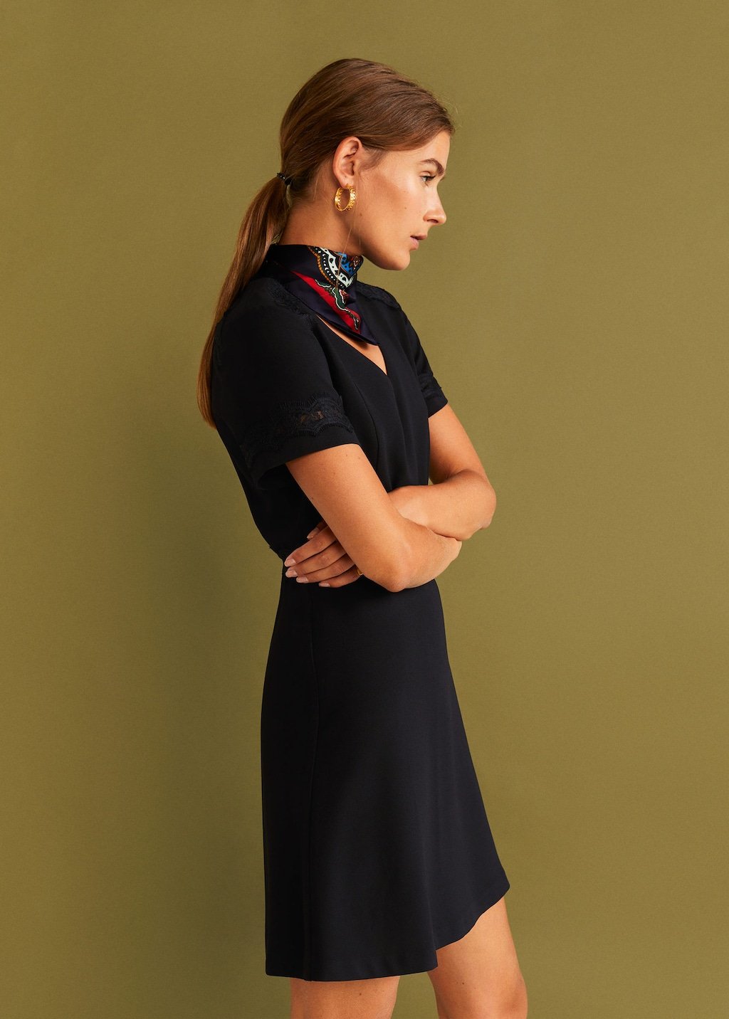Lace detail dress