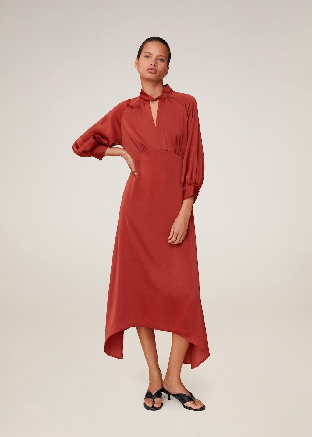Asymmetrical satin dress